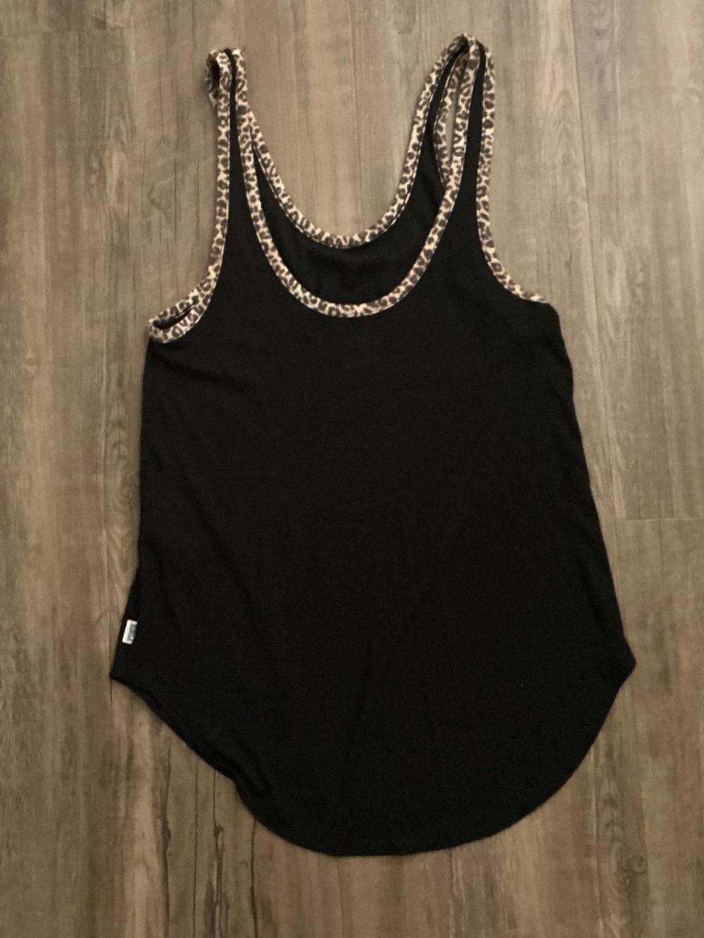 Victoria's Secret PINK Tank Top with a leopard/cheetah print trim, size S